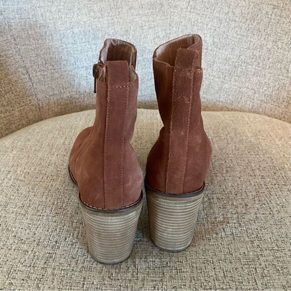 Seychelles rust brown suede heel booties size women’s 9.5 - Picture 6 of 10